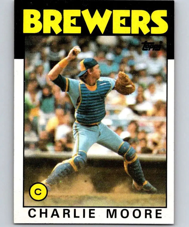 1986 Topps #137 Charlie Moore EX Excellent Milwaukee Brewers Baseball Card - Baseball Card Single