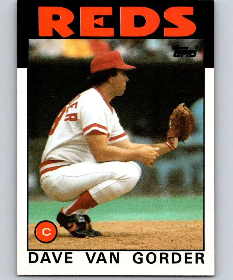 1986 Topps #143 Dave Van Gorder EX Excellent Cincinnati Reds Baseball Card - Baseball Card Single