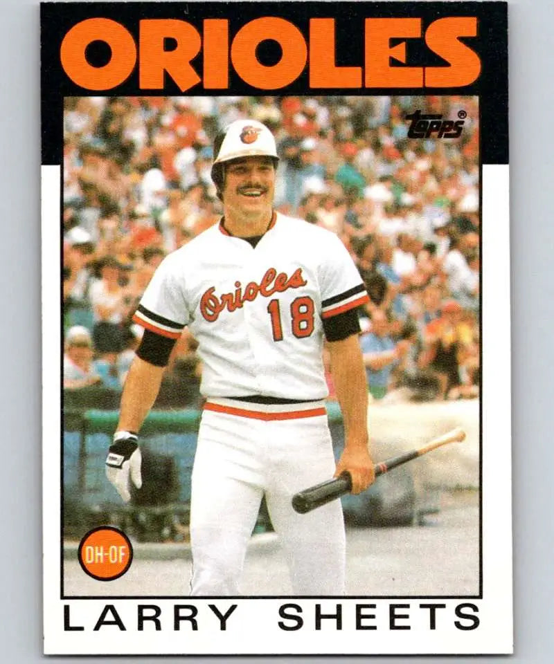 1986 Topps #147 Larry Sheets EX Excellent Baltimore Orioles Baseball Card - Baseball Card Single