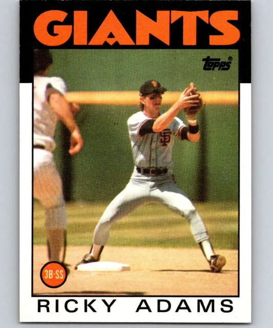 1986 Topps #153 Ricky Adams EX Excellent San Francisco Giants Baseball Card - Baseball Card Single