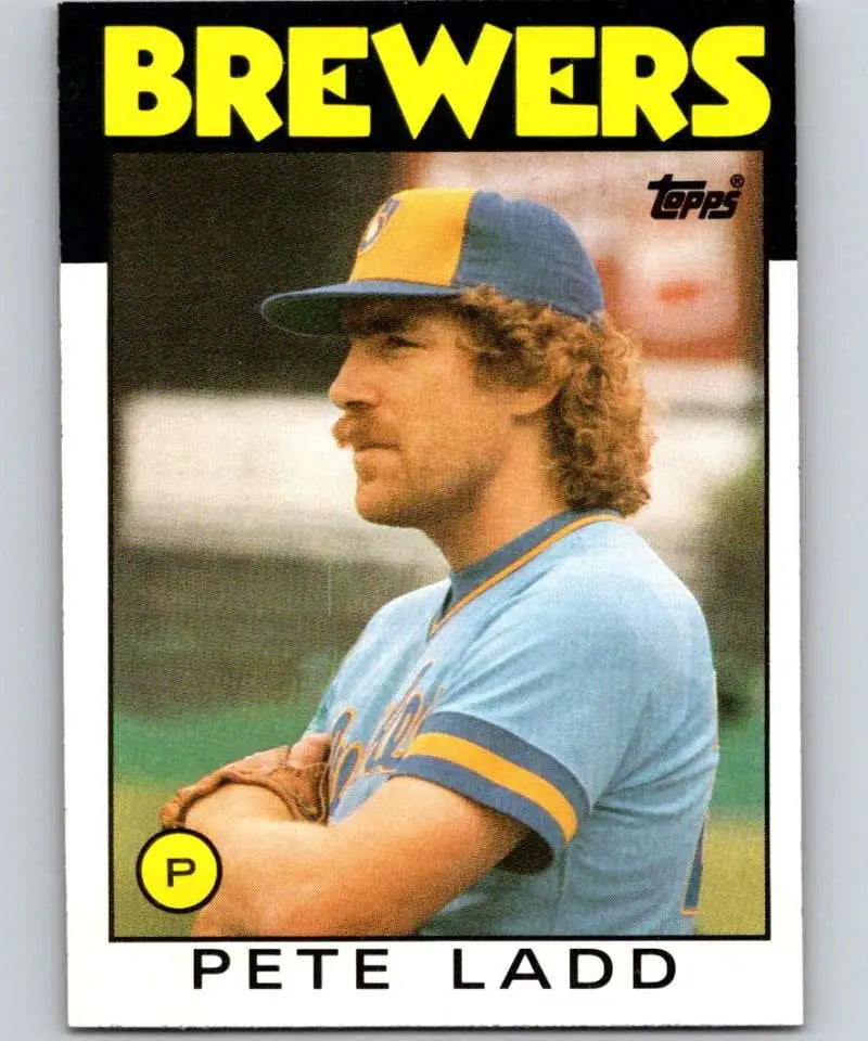 1986 Topps #163 Pete Ladd EX Excellent Milwaukee Brewers Baseball Card - Baseball Card Single