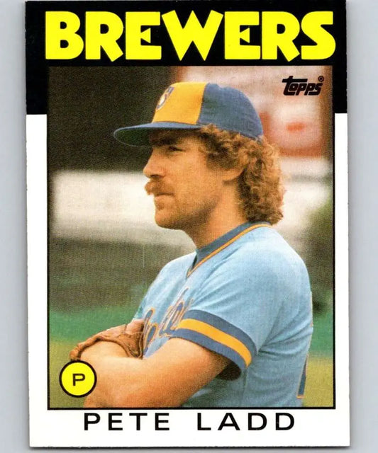 1986 Topps #163 Pete Ladd EX Excellent Milwaukee Brewers Baseball Card - Baseball Card Single