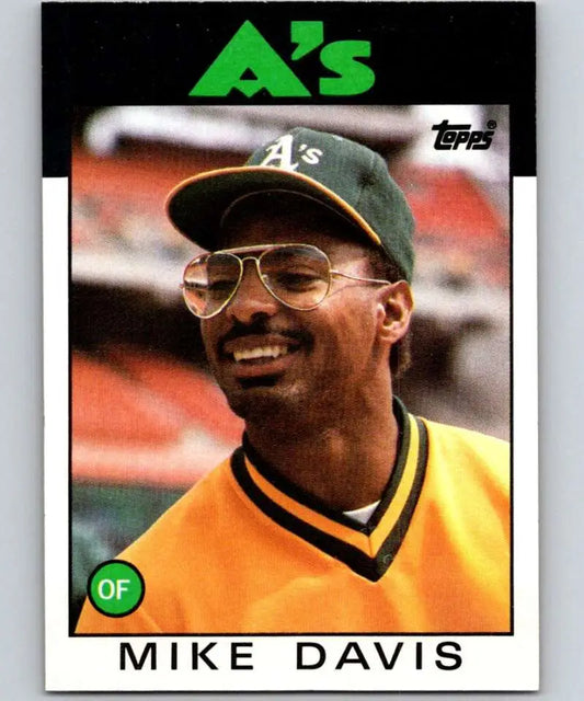 1986 Topps #165 Mike Davis EX Excellent Oakland Athletics Baseball Card - Baseball Card Single