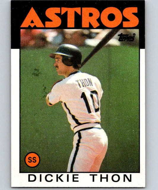 1986 Topps #166 Dickie Thon EX Excellent Houston Astros Baseball Card - Baseball Card Single