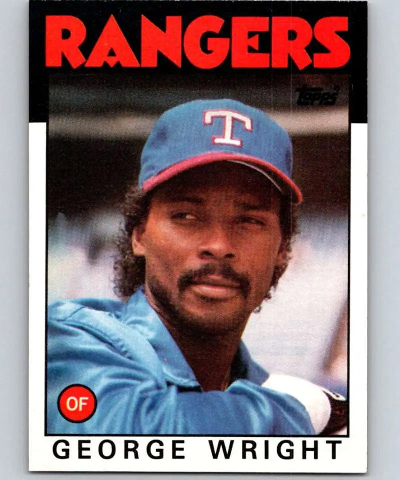 1986 Topps #169 George Wright EX Excellent Texas Rangers Baseball Card - Baseball Card Single