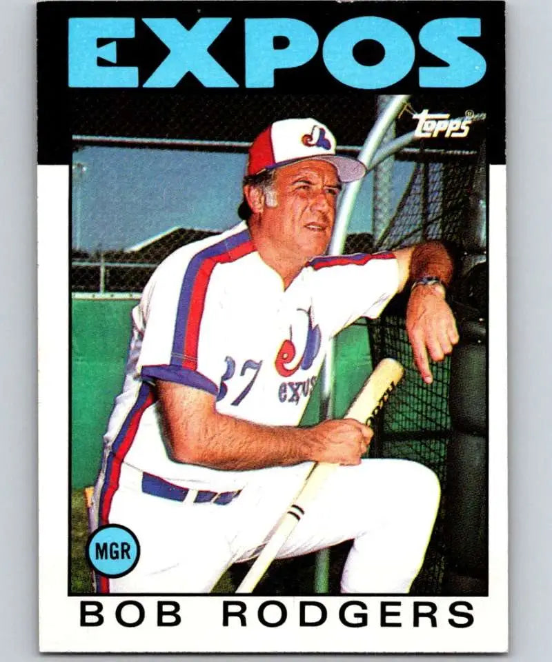 1986 Topps #171 Bob Rodgers EX Excellent Montreal Expos Baseball Card - Baseball Card Single