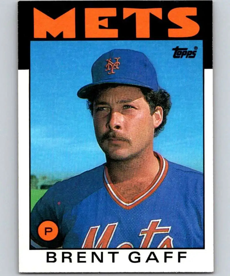 1986 Topps #18 Brent Gaff EX Excellent New York Mets Baseball Card - Baseball Card Single