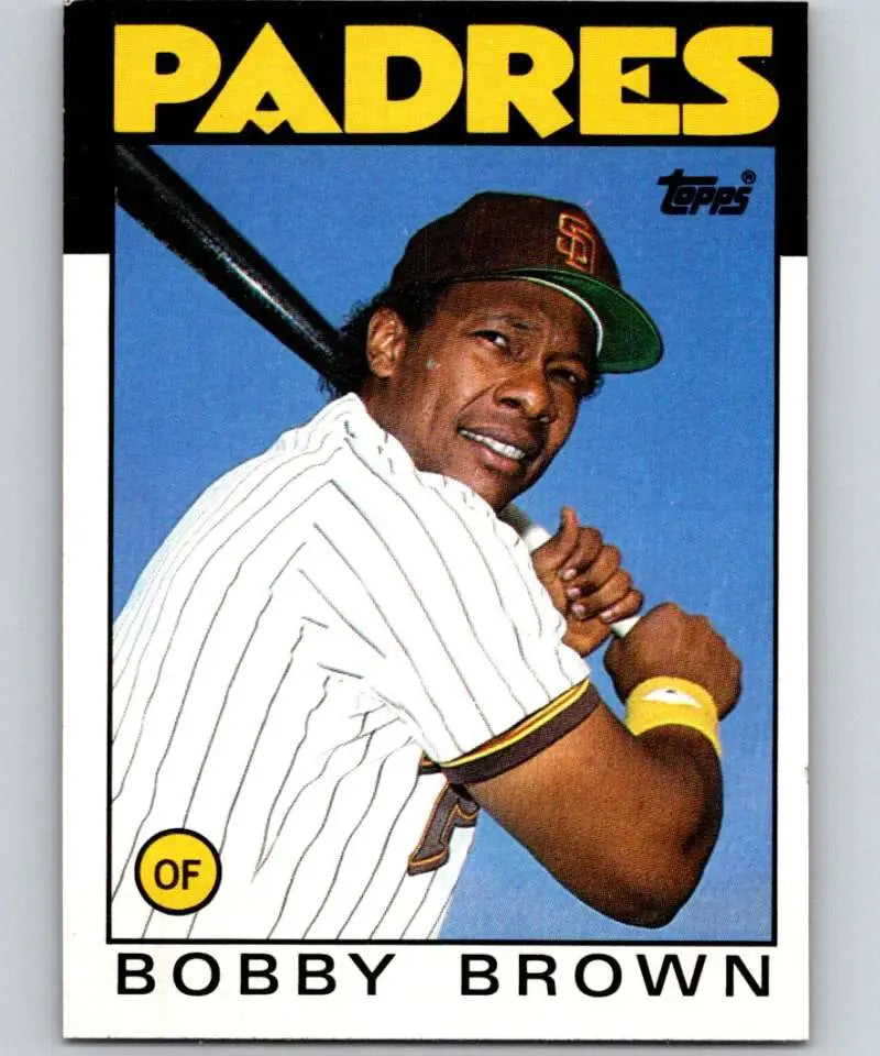 1986 Topps #182 Bobby Brown EX Excellent San Diego Padres Baseball Card - Baseball Card Single