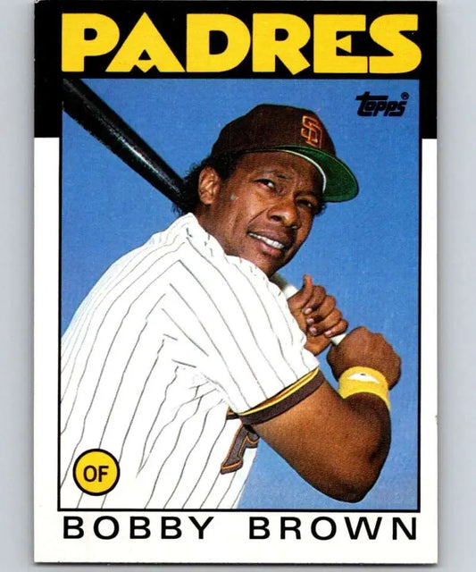 1986 Topps #182 Bobby Brown EX Excellent San Diego Padres Baseball Card - Baseball Card Single