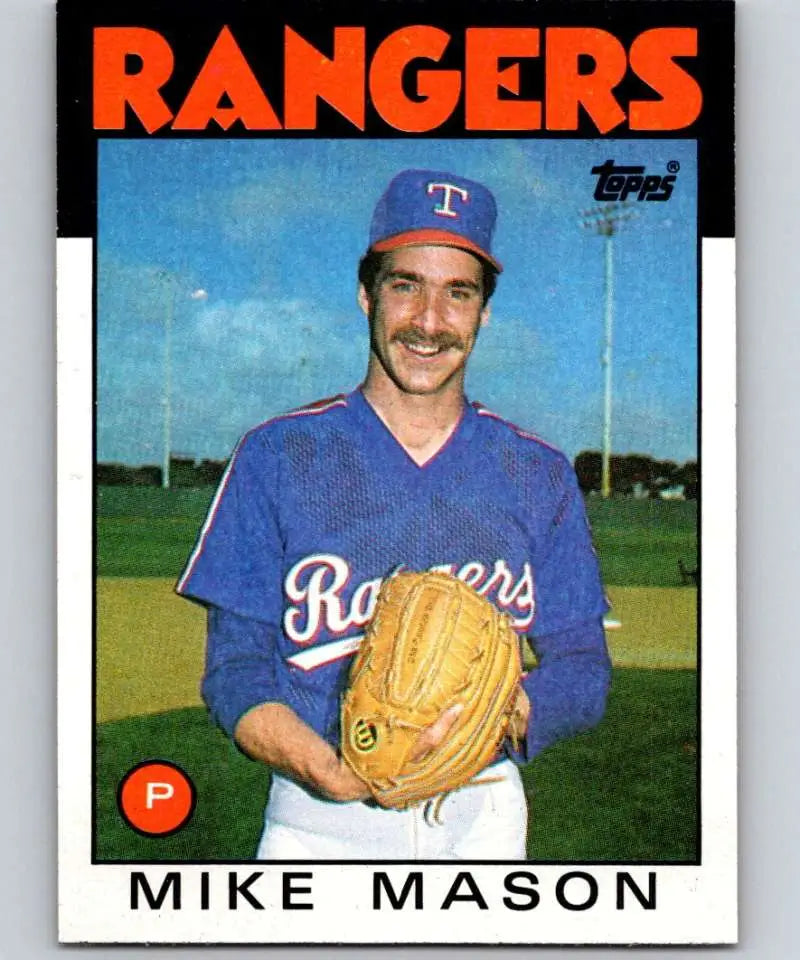 1986 Topps #189 Mike Mason EX Excellent Texas Rangers Baseball Card - Baseball Card Single
