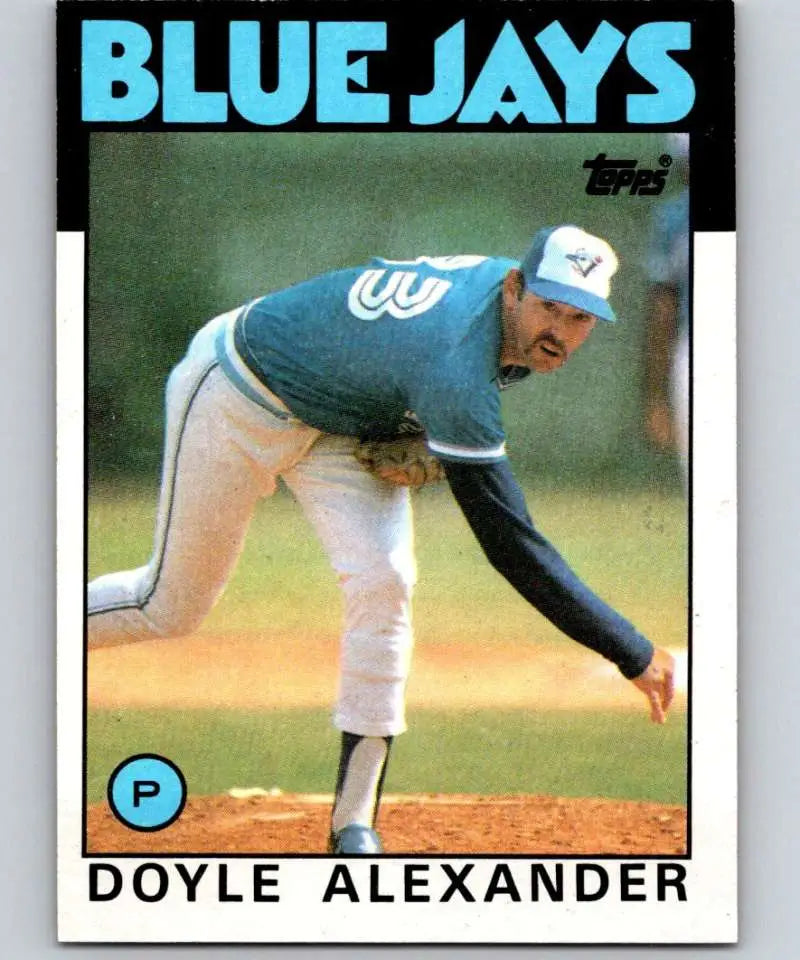 1986 Topps #196 Doyle Alexander EX Excellent Toronto Blue Jays Baseball Card - Baseball Card Single