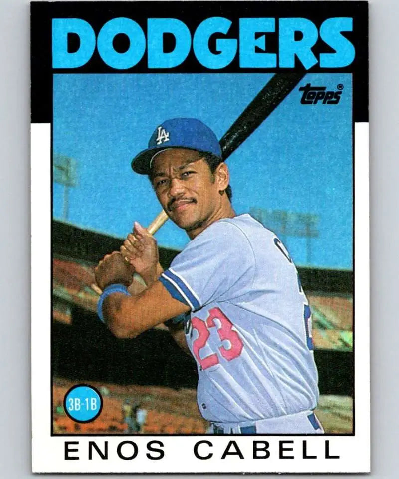 1986 Topps #197 Enos Cabell EX Excellent Los Angeles Dodgers Baseball Card - Baseball Card Single