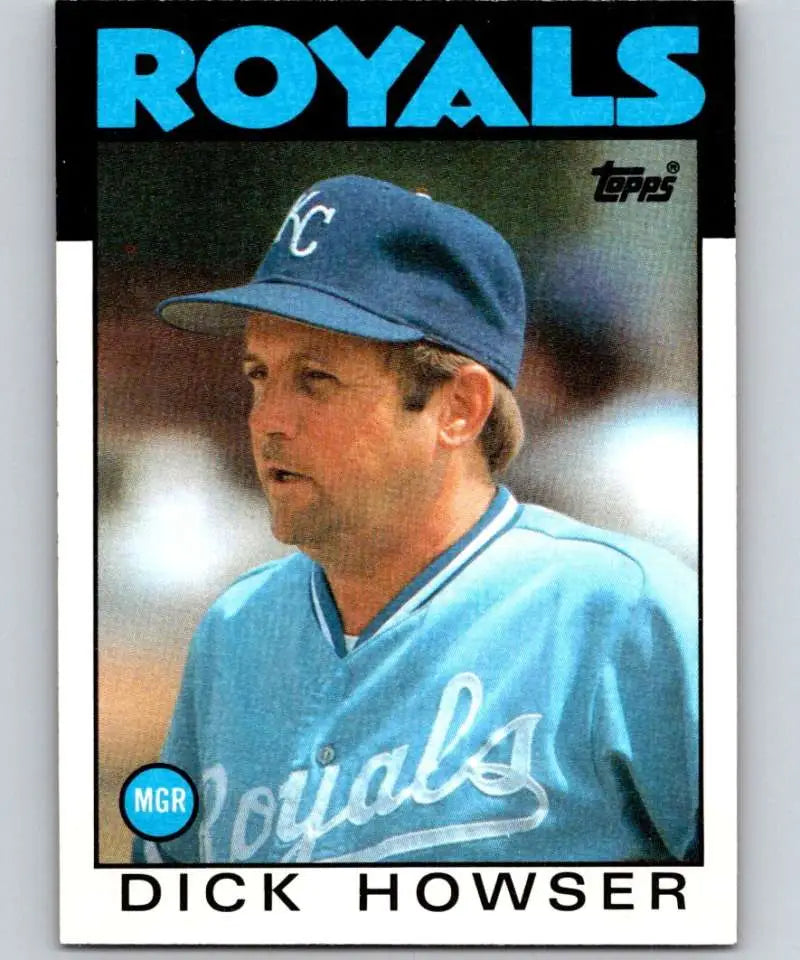 1986 Topps #199 Dick Howser EX Excellent Kansas City Royals Baseball Card - Baseball Card Single