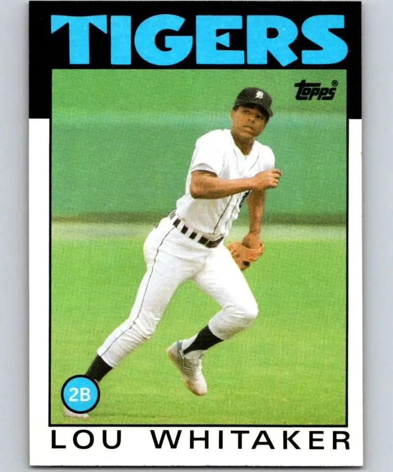 1986 Topps #20 Lou Whitaker EX Excellent Detroit Tigers Baseball Card - Baseball Card Single
