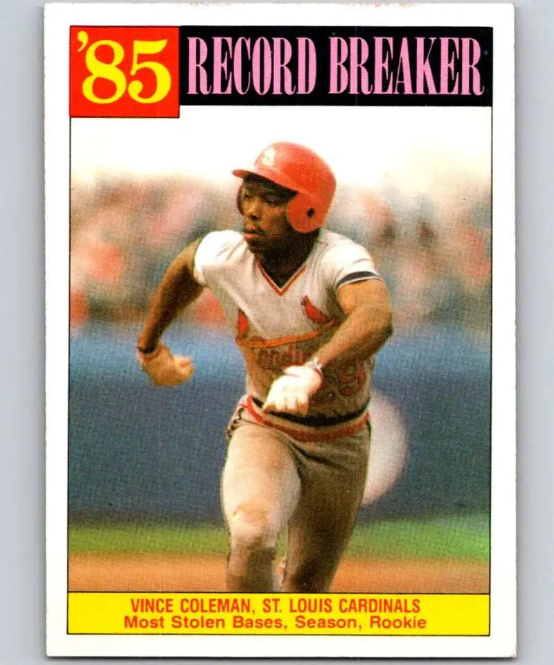 1986 Topps #201 Vince Coleman EX Excellent St. Louis Cardinals Baseball Card - Baseball Card Single