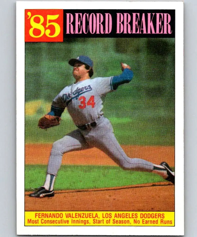 1986 Topps #207 Fernando Valenzuela EX Excellent Los Angeles Dodgers Baseball Card - Baseball Card Single