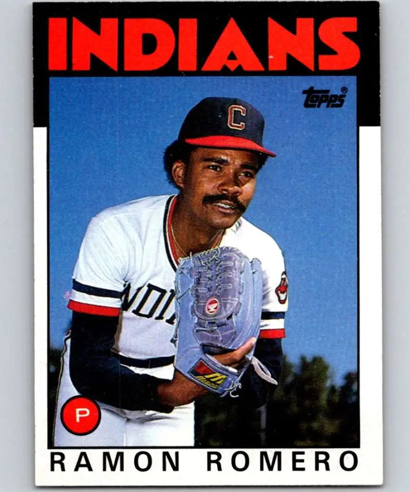 1986 Topps #208 Ramon Romero EX Excellent Cleveland Indians Baseball Card - Baseball Card Single