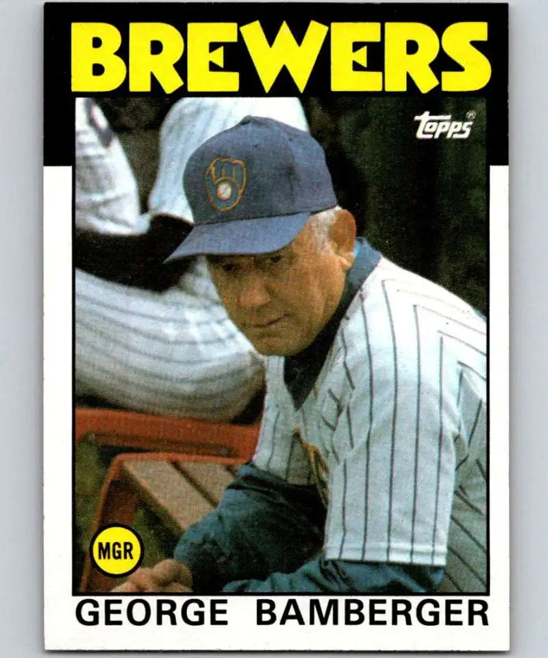 1986 Topps #21 George Bamberger EX Excellent Milwaukee Brewers Baseball Card - Baseball Card Single