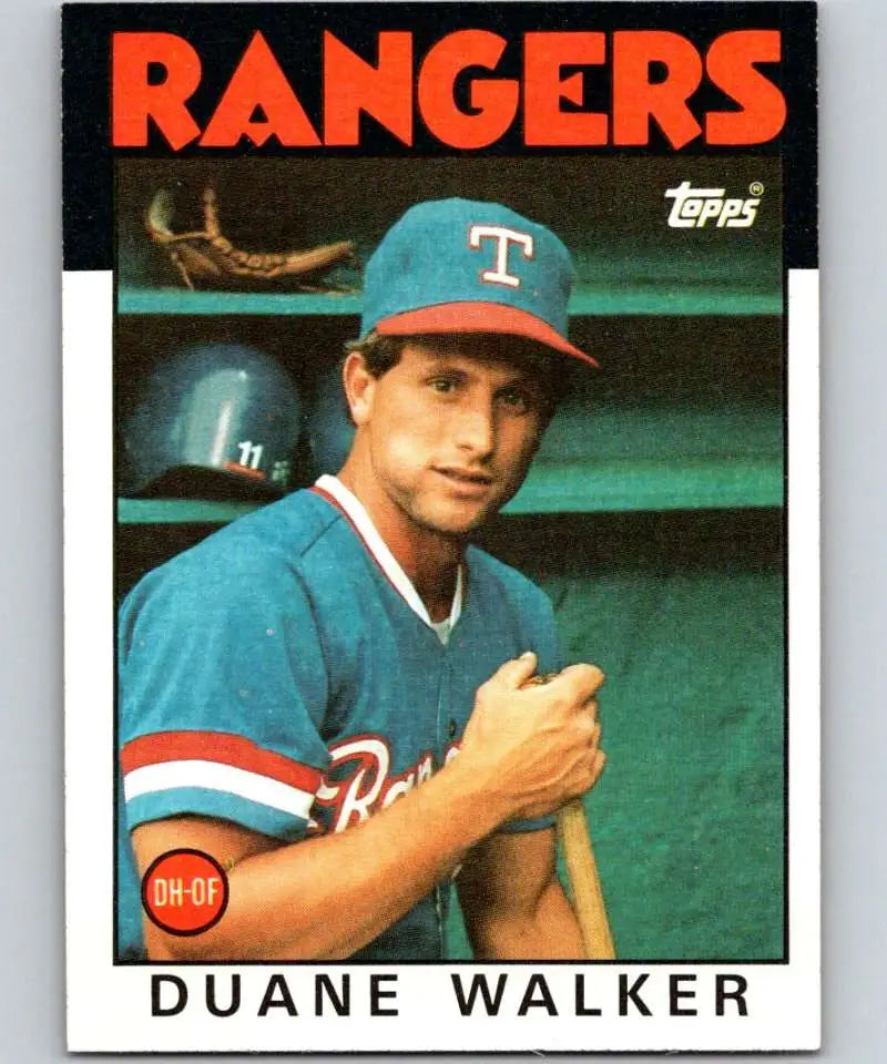 1986 Topps #22 Duane Walker EX Excellent Texas Rangers Baseball Card - Baseball Card Single