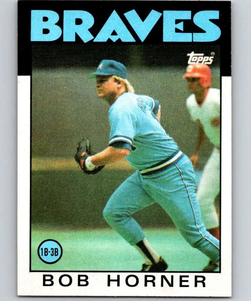 1986 Topps #220 Bob Horner EX Excellent Atlanta Braves Baseball Card - Baseball Card Single