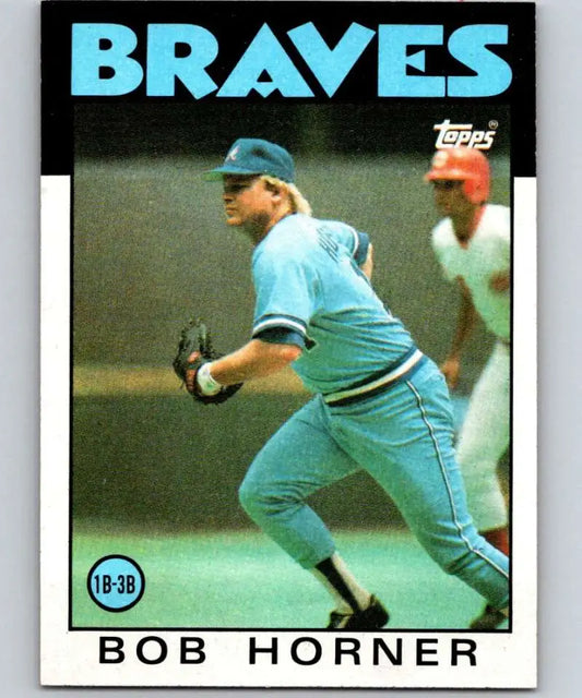 1986 Topps #220 Bob Horner EX Excellent Atlanta Braves Baseball Card - Baseball Card Single