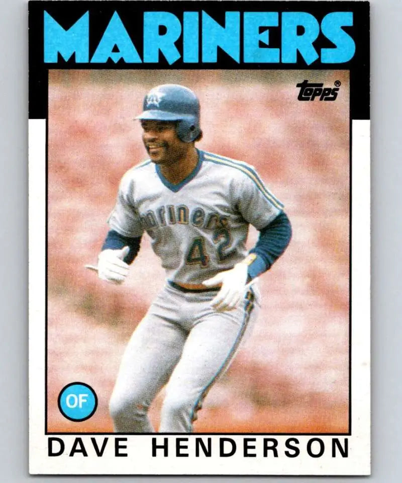 1986 Topps #221 Dave Henderson EX Excellent Seattle Mariners Baseball Card - Baseball Card Single