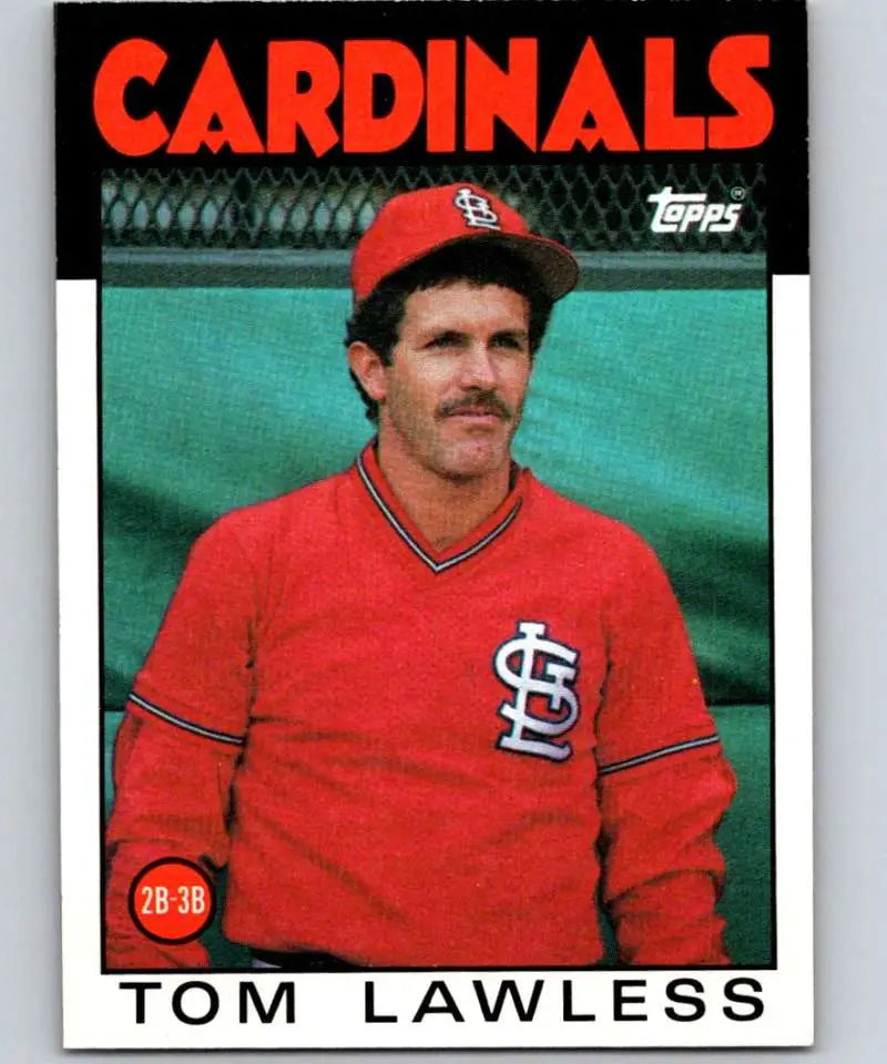 1986 Topps #228 Tom Lawless EX Excellent St. Louis Cardinals Baseball Card - Baseball Card Single