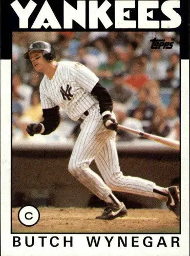 Original gloss 1986 Topps Butch Wynegar NM-MT baseball card featuring Butch Wynegar Yankees