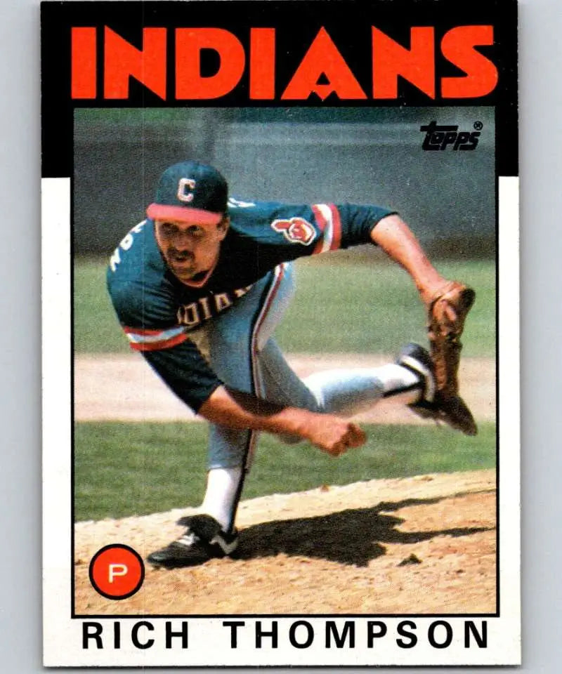 1986 Topps #242 Rich Thompson EX Excellent Cleveland Indians Baseball Card - Baseball Card Single