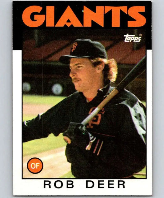 1986 Topps #249 Rob Deer EX Excellent San Francisco Giants Baseball Card - Baseball Card Single