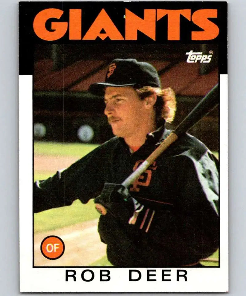 1986 Topps #249 Rob Deer EX Excellent San Francisco Giants Baseball Card - Baseball Card Single