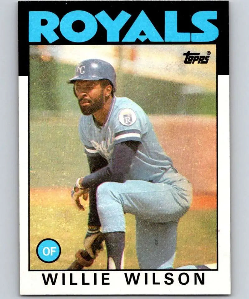 1986 Topps #25 Willie Wilson EX Excellent Kansas City Royals Baseball Card - Baseball Card Single