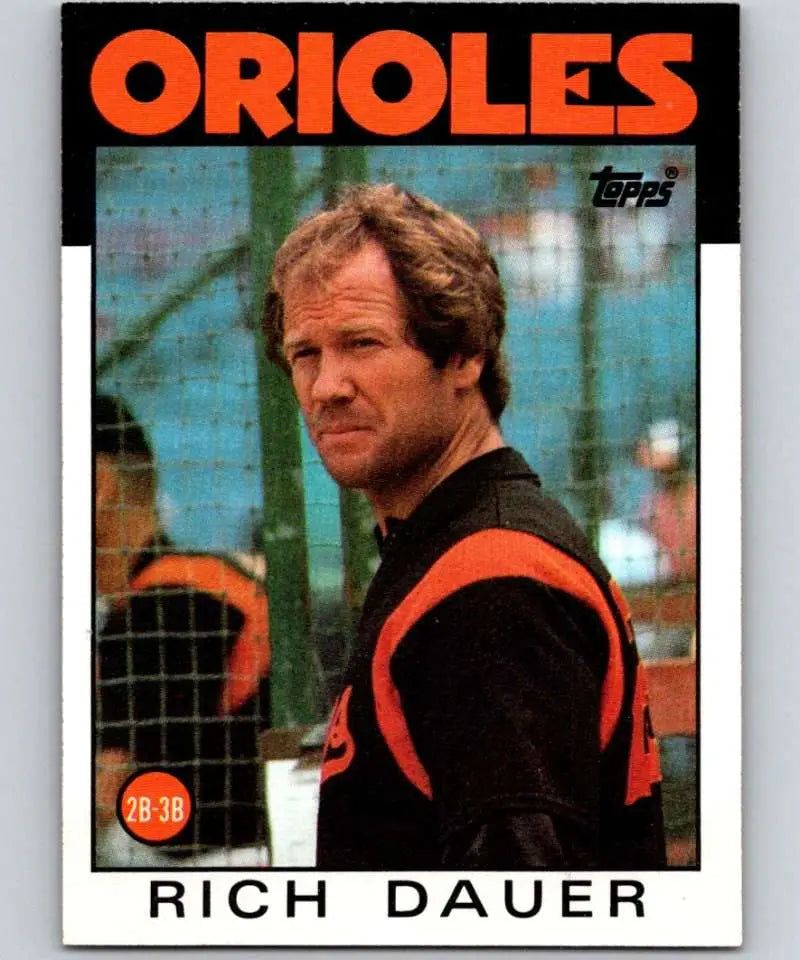 1986 Topps #251 Rich Dauer EX Excellent Baltimore Orioles Baseball Card - Baseball Card Single