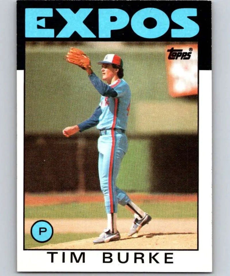 1986 Topps #258 Tim Burke EX Excellent RC Rookie Montreal Expos Baseball Card - Baseball Card Single