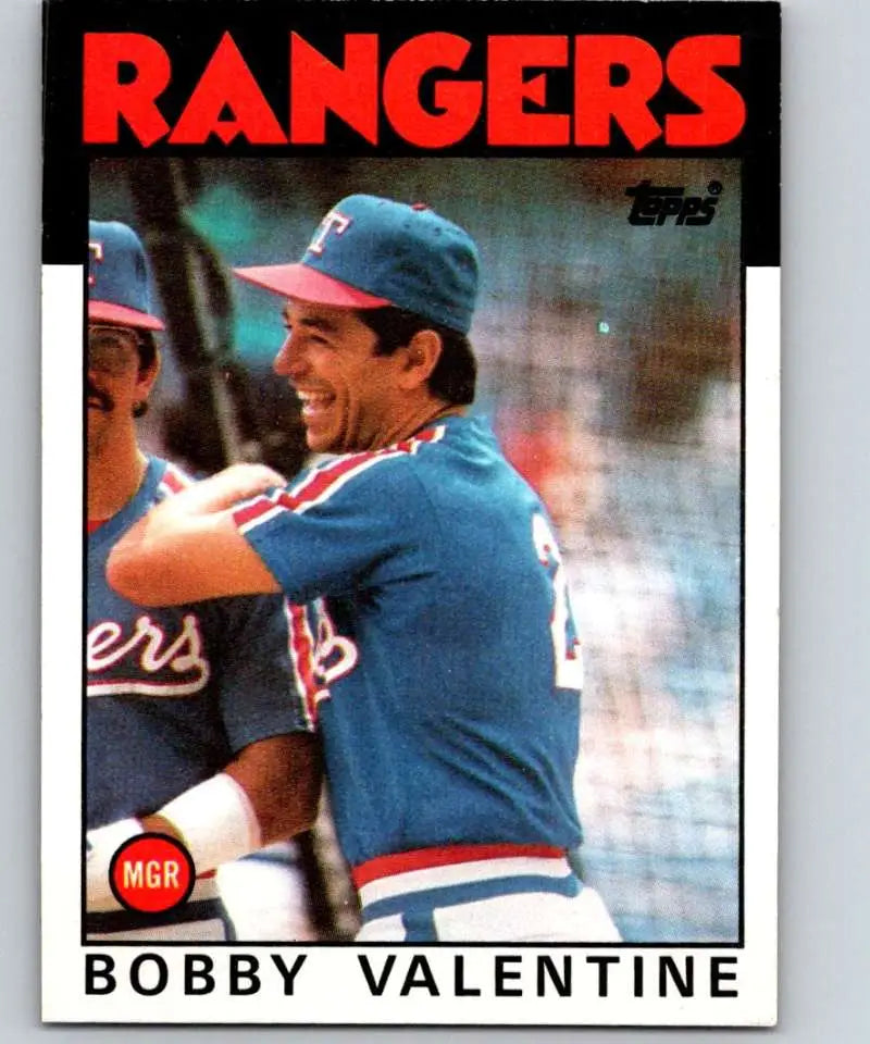 1986 Topps #261 Bobby Valentine EX Excellent Texas Rangers Baseball Card - Baseball Card Single