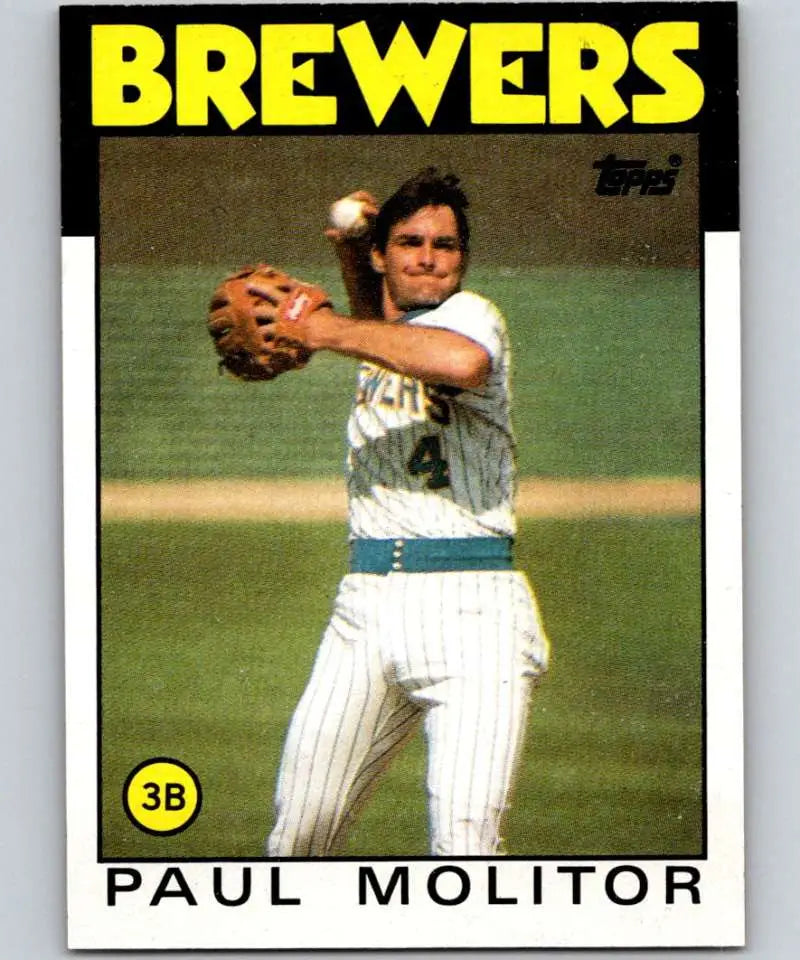 1986 Topps #267 Paul Molitor EX Excellent Milwaukee Brewers Baseball Card - Baseball Card Single