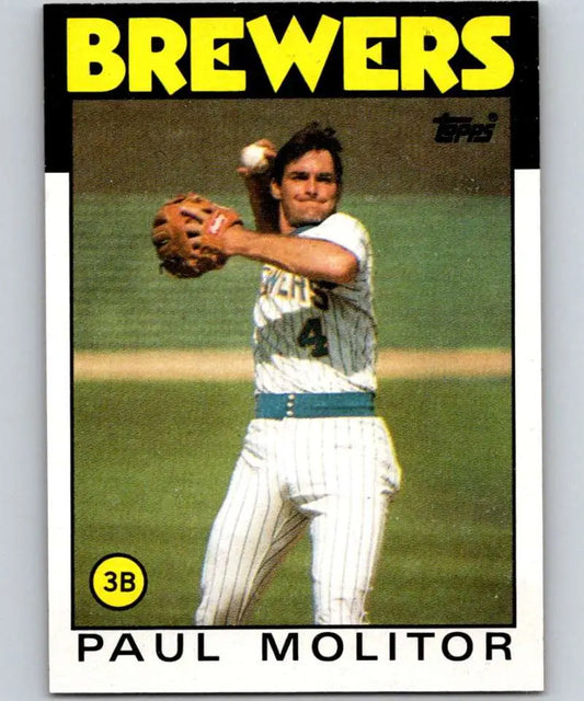 1986 Topps #267 Paul Molitor EX Excellent Milwaukee Brewers Baseball Card - Baseball Card Single
