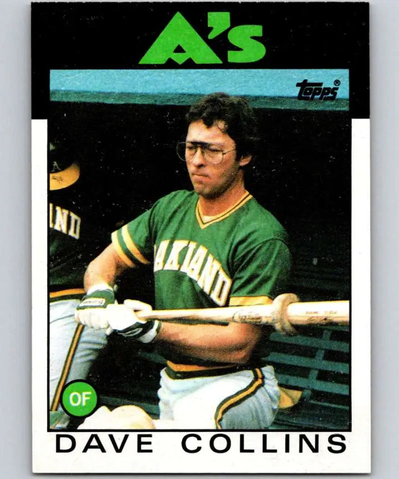1986 Topps #271 Dave Collins EX Excellent Oakland Athletics Baseball Card - Baseball Card Single