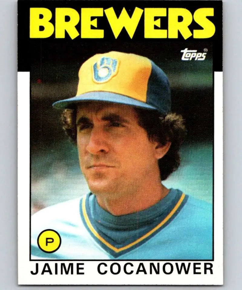 1986 Topps #277 Jaime Cocanower EX Excellent Milwaukee Brewers Baseball Card - Baseball Card Single
