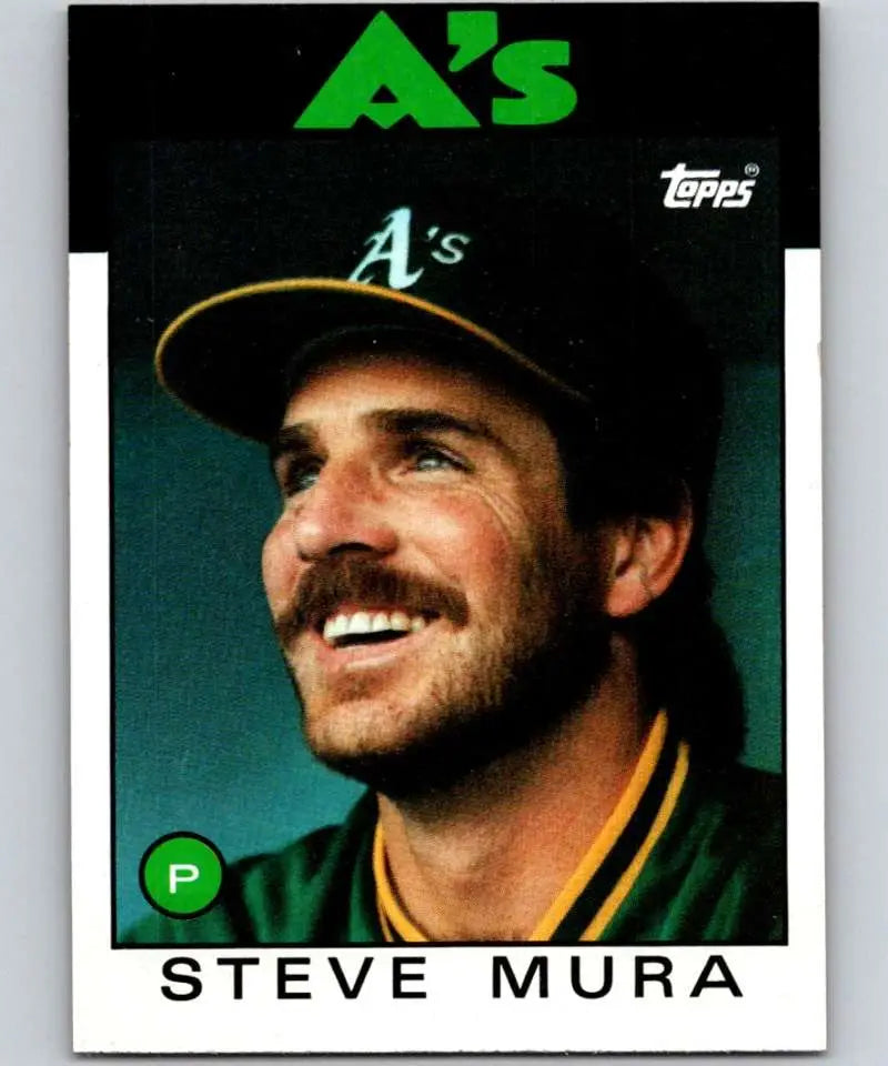 1986 Topps #281 Steve Mura EX Excellent Oakland Athletics Baseball Card - Baseball Card Single