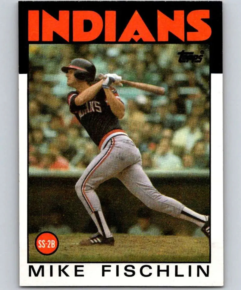 1986 Topps #283 Mike Fischlin EX Excellent Cleveland Indians Baseball Card - Baseball Card Single