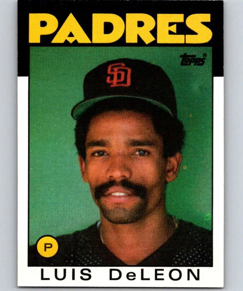 1986 Topps #286 Luis DeLeon EX Excellent San Diego Padres Baseball Card - Baseball Card Single