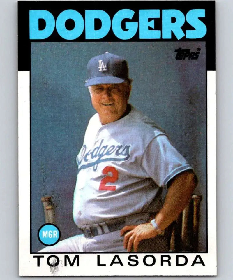 1986 Topps #291 Tommy Lasorda EX Excellent Los Angeles Dodgers Baseball Card - Baseball Card Single