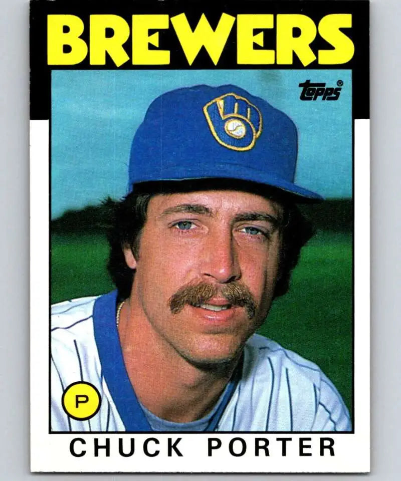 1986 Topps #292 Chuck Porter EX Excellent Milwaukee Brewers Baseball Card - Baseball Card Single