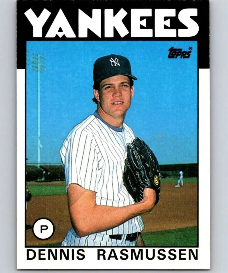 1986 Topps #301 Dennis Rasmussen EX Excellent New York Yankees Baseball Card - Baseball Card Single
