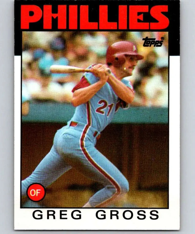 1986 Topps #302 Greg Gross EX Excellent Philadelphia Phillies Baseball Card - Baseball Card Single