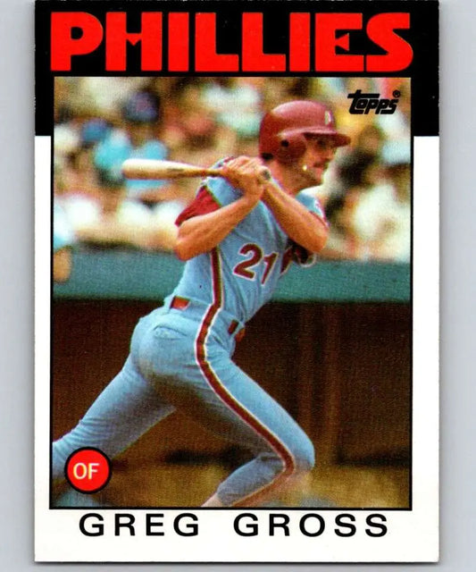 1986 Topps #302 Greg Gross EX Excellent Philadelphia Phillies Baseball Card - Baseball Card Single