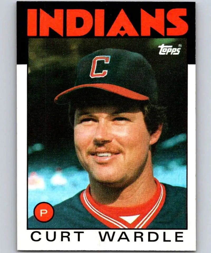 1986 Topps #303 Curt Wardle EX Excellent Cleveland Indians Baseball Card - Baseball Card Single