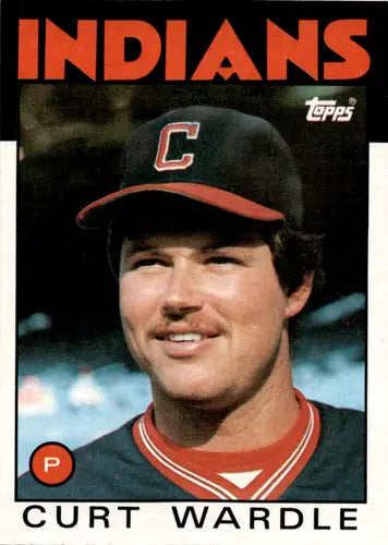 1986 Topps Curt Wardle baseball card with original gloss from Indians collection