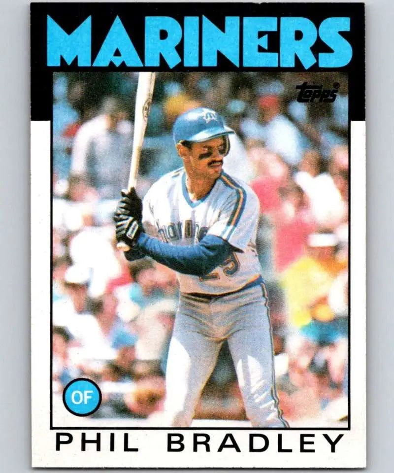 1986 Topps #305 Phil Bradley EX Excellent Seattle Mariners Baseball Card - Baseball Card Single